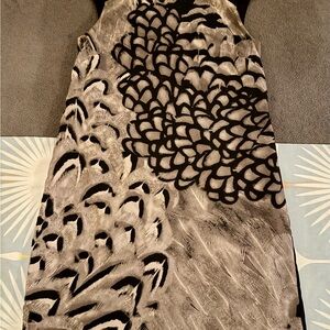 Jessica Simpson Black and Gray Patterned Sleeveless Mini Dress